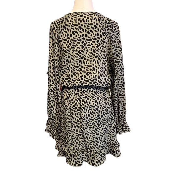 Glam Green Leopard Long Sleeve Dress Size Medium - Picture 5 of 7